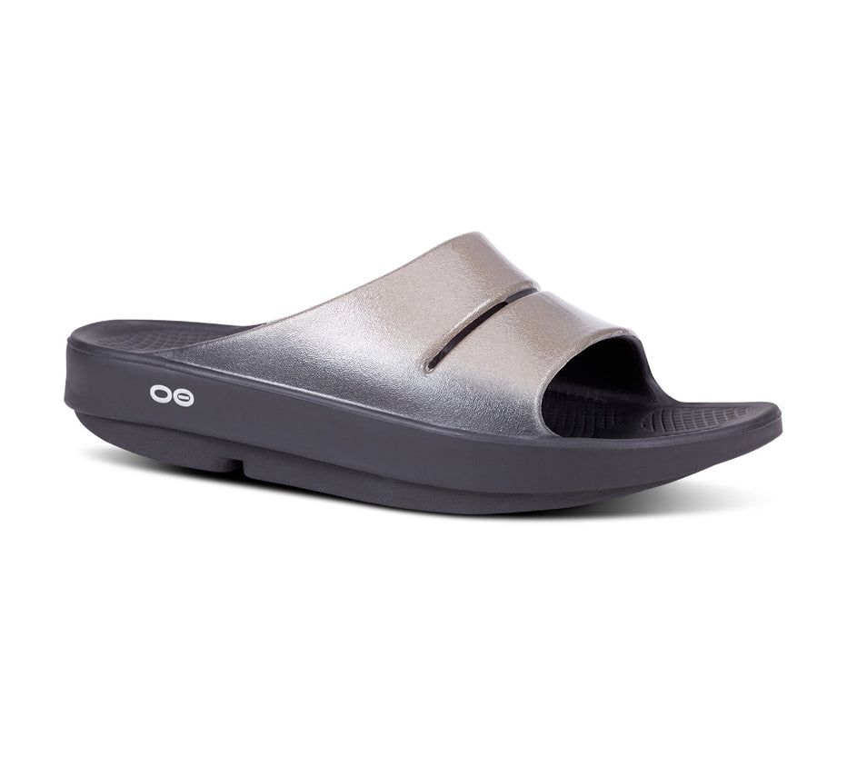 Oofos Women's Ooahh Luxe - Slide Silver ( VTXDO-5471 )